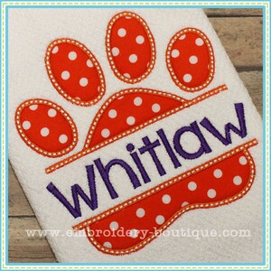 Split Paw Print Applique, INSTANT DOWNLOAD, Multiple Sizes and Formats, Machine Embroidery Digital Design File, Pet Dog Design