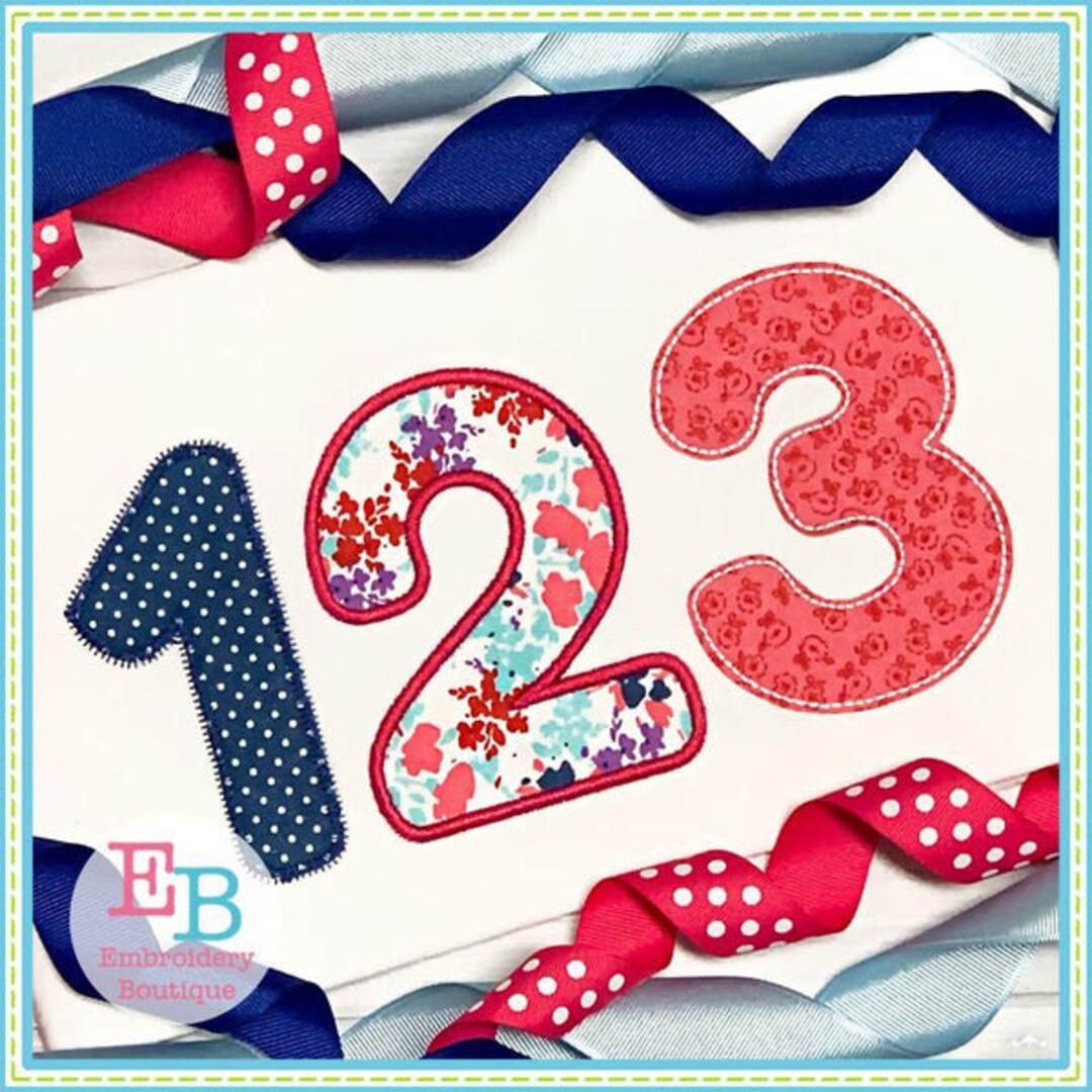Applique Numbers Set: Machine Embroidery Digital Design (instant ...