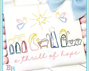 A Thrill of Hope Embroidery Design: Christmas Nativity (Digital File)