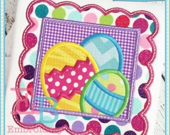 296 Easter Egg Trio Machine Embroidery Applique Design - Etsy