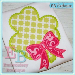 Shamrock Applique Design, INSTANT DOWNLOAD, Multiple Sizes & Formats, Machine Embroidery Digital File, St Patricks Day Girls Clover Design