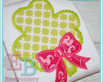 Shamrock Applique Embroidery Design: St Patricks Day Clover (Digital File)