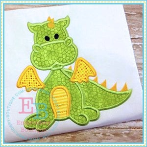 Boy Dragon Applique, INSTANT DOWNLOAD, Multiple Sizes & Formats, Machine Applique Embroidery Digital File, Cute Boy Animal Design