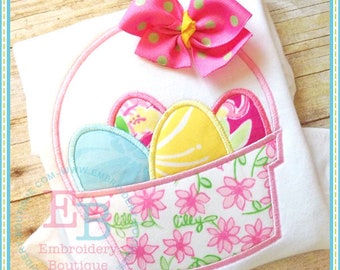 Easter Egg Basket Applique Machine Embroidery Design - Etsy