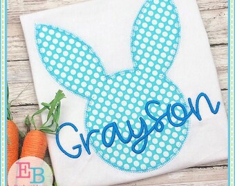Bunny Head Zigzag Applique: Easter Rabbit Embroidery Design (Digital File)