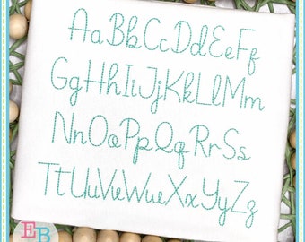 Cursive Embroidery Font: Bean Stitch Alphabet (Digital Download)