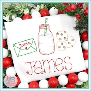 Santa Letter Trio Embroidery Design, INSTANT DOWNLOAD, Multiple Sizes & Formats, Machine Digital File, Fun Christmas Festive Design