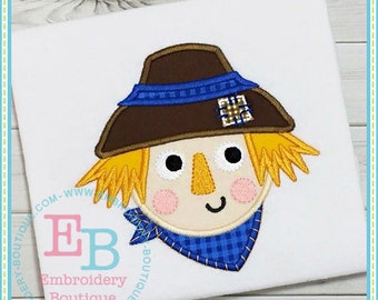Scarecrow Applique: Fall Halloween Machine Embroidery Design (Digital File)