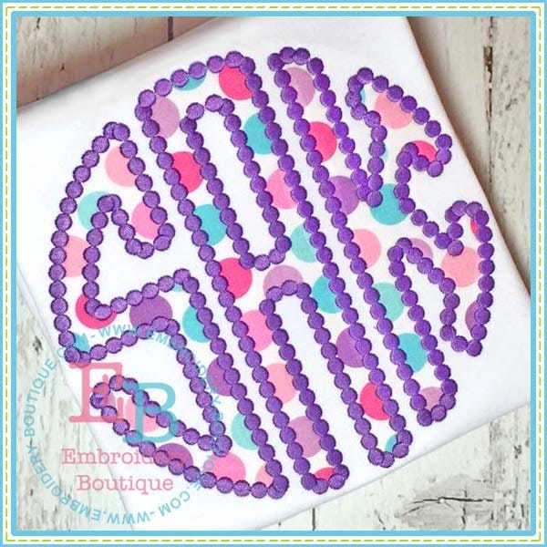 Dotted Circle Monogram Applique Alphabet, INSTANT DOWNLOAD, Multiple Sizes and Formats, Machine Embroidery Digital File, Alphabet Letters