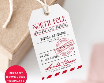 santa gift tag etsy santa gift tags