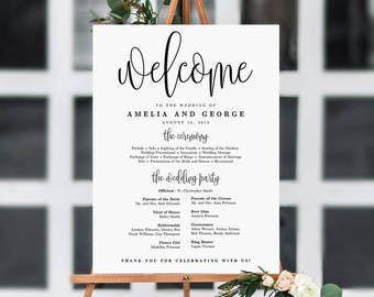 wedding program sign etsy