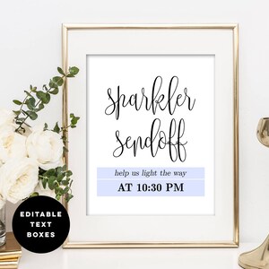 Sparklers Tag and Sendoff Sign Editable Templates Printable Wedding Sparklers Tags Sparklers Sendoff Sign Lovely Calligraphy LCC image 4