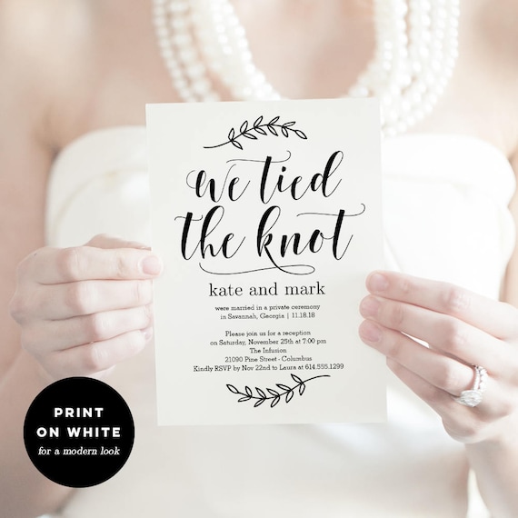 Wedding Reception Invitation Template Printable Wedding Etsy