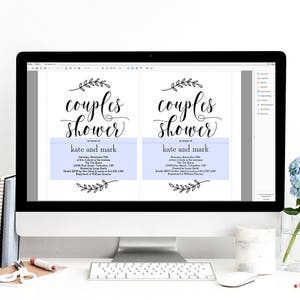 Printable Couples Shower Invitation Template Modern Wedding Shower ...