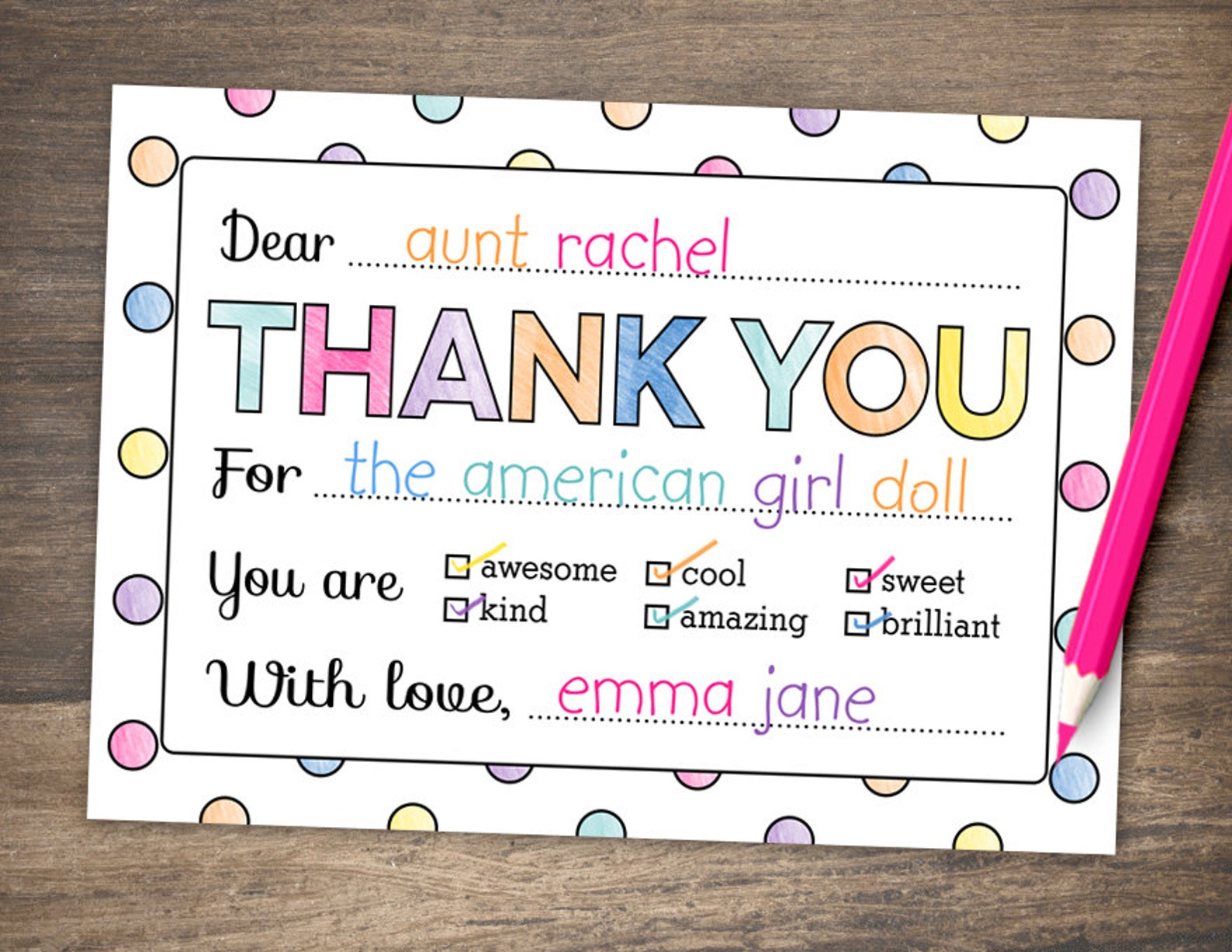 Kid Coloring Thank You Card Printable BUBBLY | Etsy