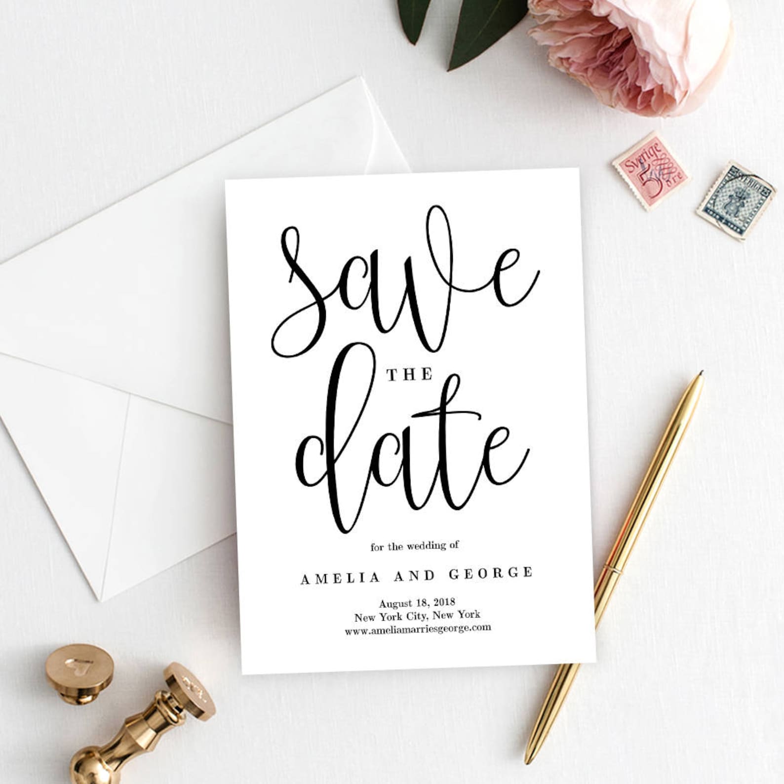 Modern Save the Date Template Wedding Save the Date Card | Etsy