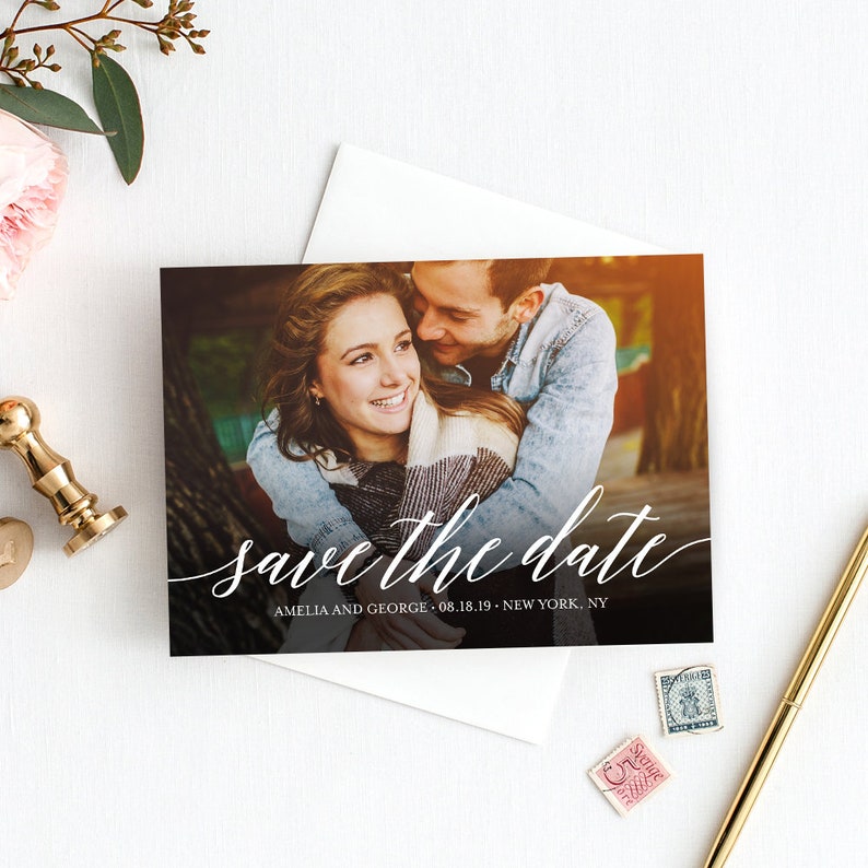 Instant Download Save the Date Photo Card Editable Template | Etsy