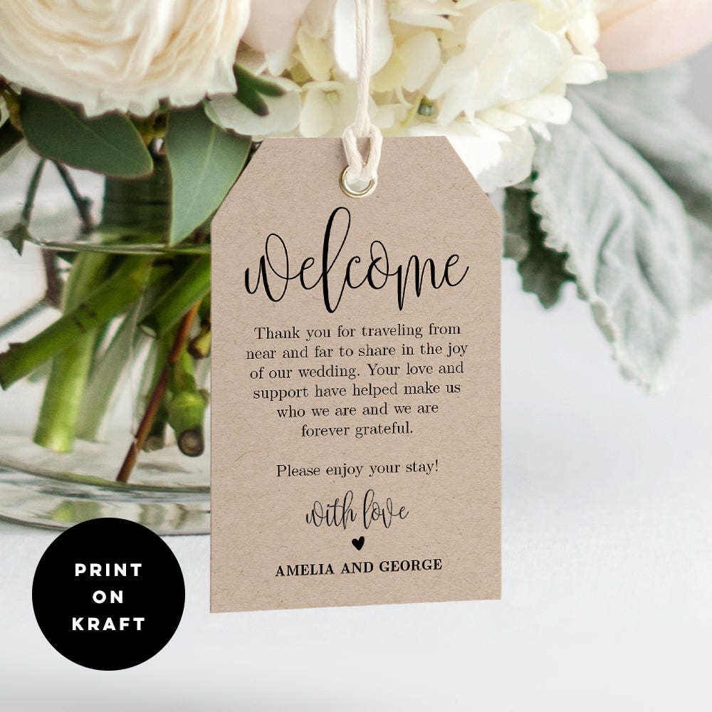 Printable Welcome Wedding Gift Bag Tags Favors Instant Download 100% E –  SAVVY PAPER CO