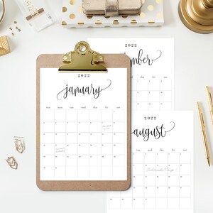 Lcc Calendar 2022 Printable 2022 Calendar Modern Calendar Planner Instant | Etsy