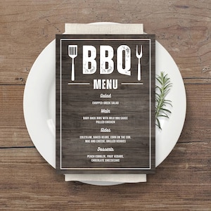 Rustikales Grillparty Menü zum Selbermachen - Sommer Party Menü Sofort Download #BBQ