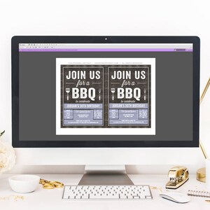 Printable Rustic BBQ Party Invitation Cookout Party Invitation Template BQC image 2