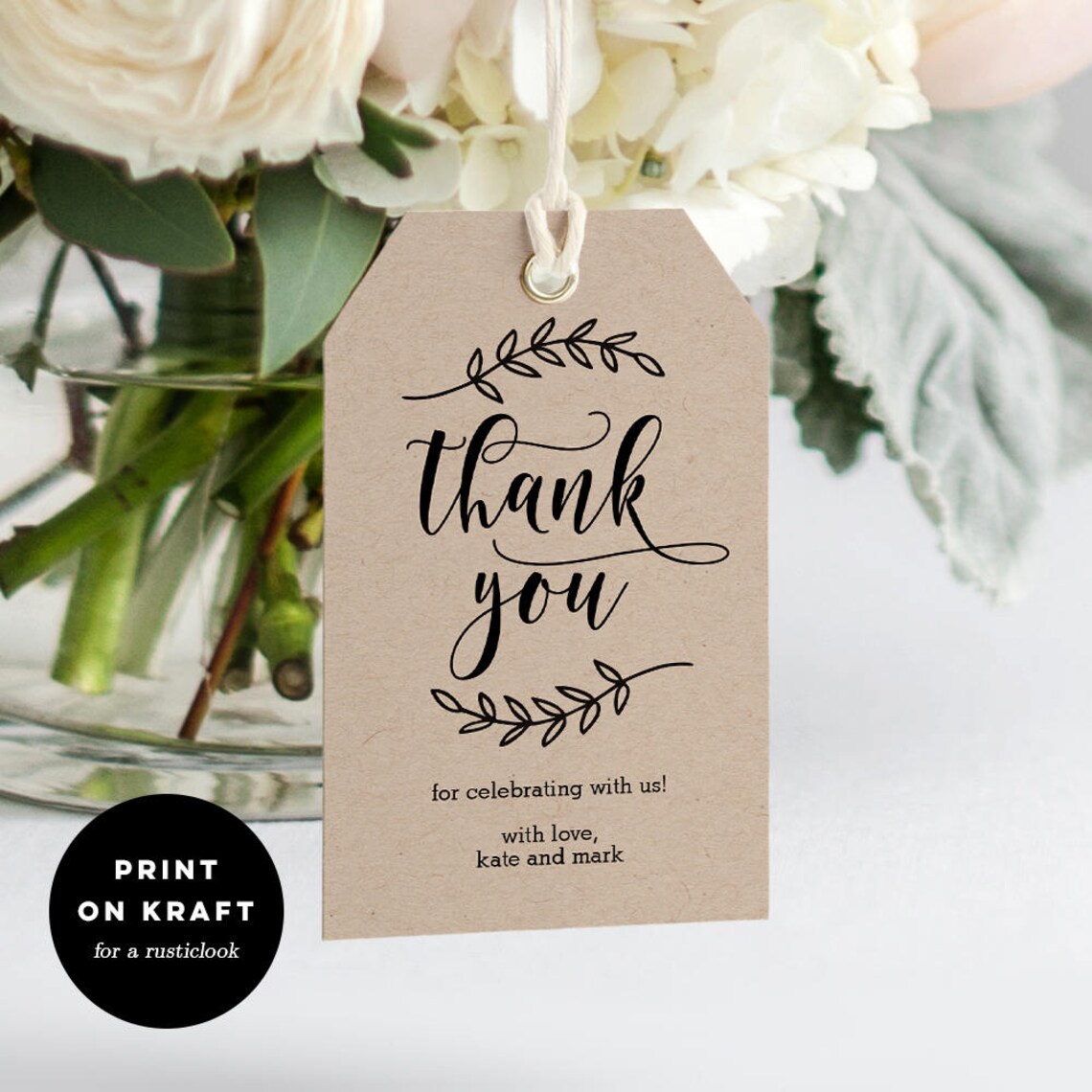 Printable Wedding Thank You Tag Wedding Favor Tag Wedding - Etsy