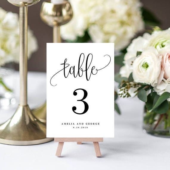 Floral Editable Table Number Sign DIY Table Numbers Template Editable Instant Download Table Number Card #TN051 B Printable Table Numbers