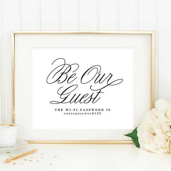 Printable Be Our Guest Sign With Editable Text Etsy