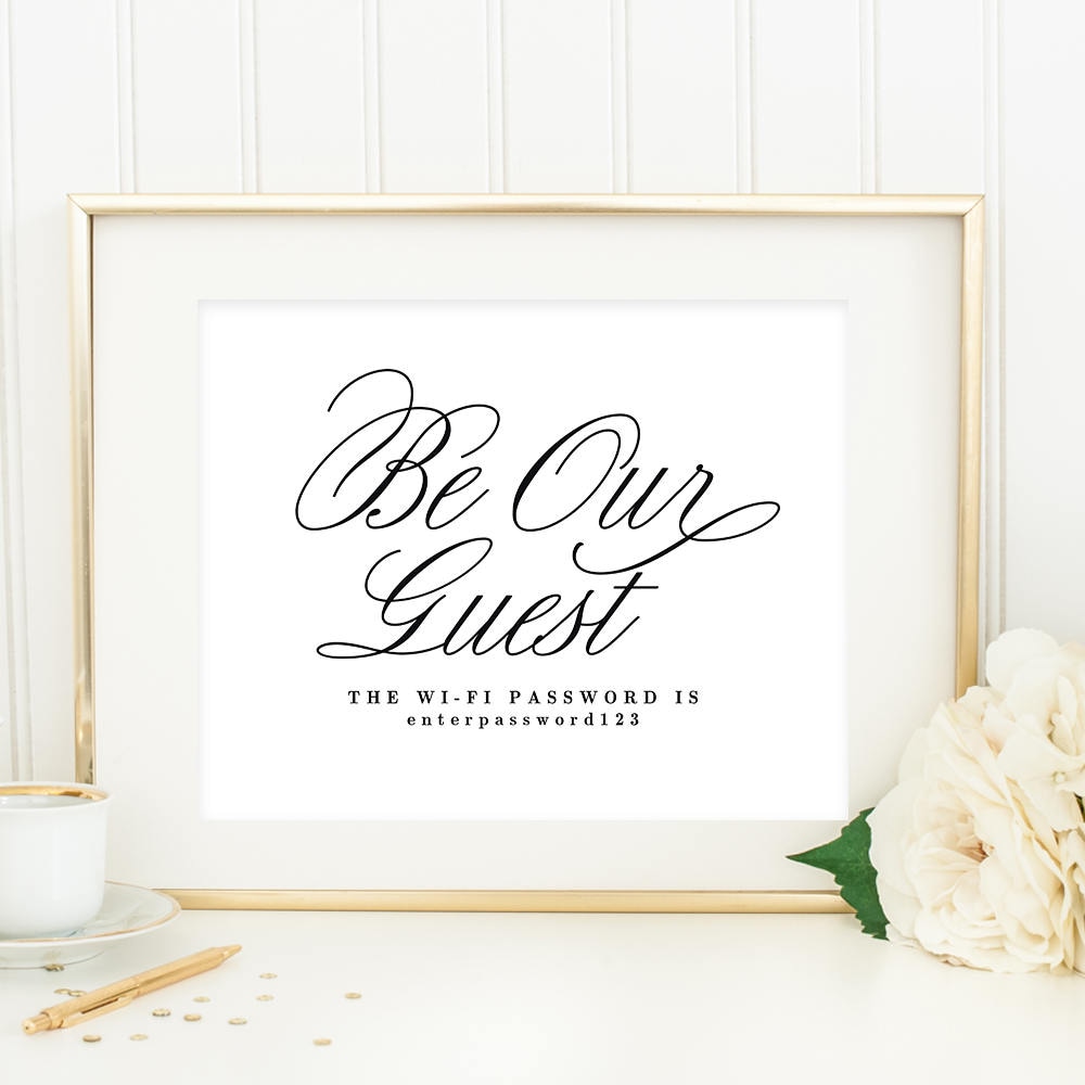 Printable be Our Guest Sign With Editable Text Area Wifi Password Sign in 8x10 and 5x7 Inches Elegant Script ELC - Etsy printable-be-our-guest-sign-with-editable-text-area-wifi-password-sign-in-8x10-and-5x7-inches-elegant-script-elc-etsy