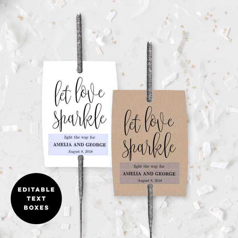 Sparklers Tag and Sendoff Sign Editable Templates Printable Wedding Sparklers Tags Sparklers Sendoff Sign Lovely Calligraphy LCC image 5