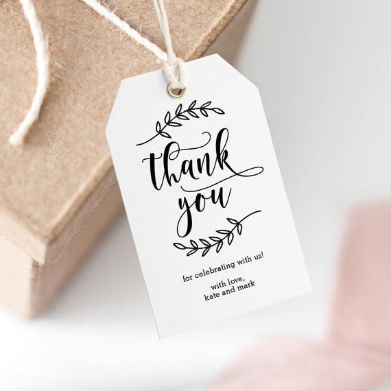Printable Wedding Thank You Tag Wedding Favor Tag Wedding Etsy