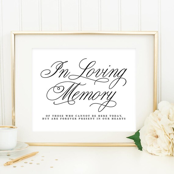 Printable in Loving Memory Sign With Editable Text - Etsy Finland
