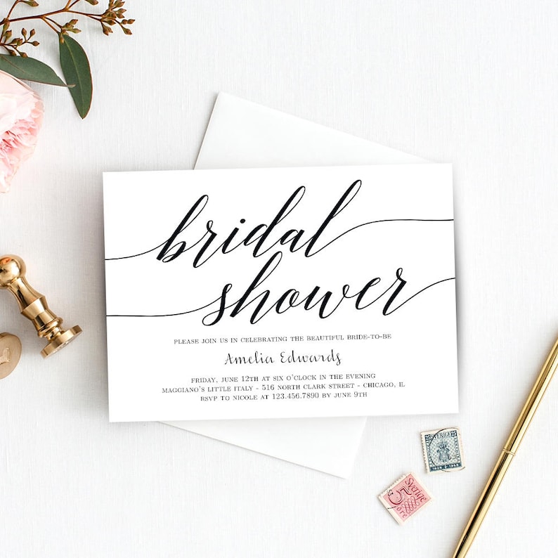 Printable Bridal Shower Invitation Template - Fast Down load - Revolutionary SCRIPT - with Reward Printable Envelope Liner #MSC image relating to Printable Bridal Shower Invites known as Printable Bridal Shower Invitation Template - Immediate Obtain - Ground breaking SCRIPT - with Reward Printable Envelope Liner #MSC