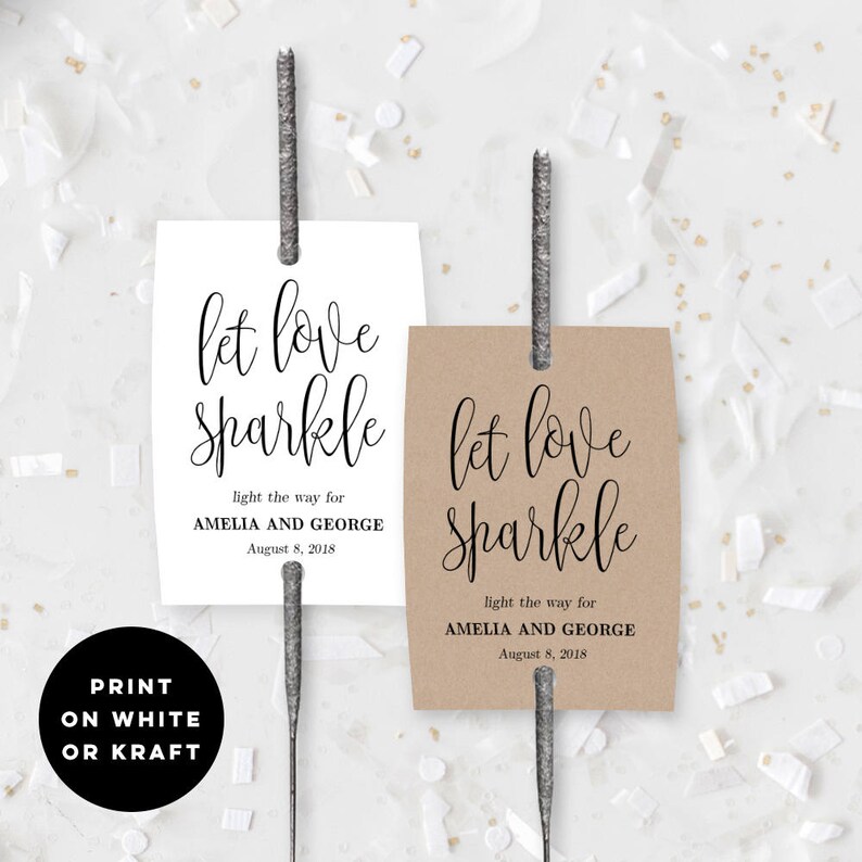 Sparklers Tag and Sendoff Sign Editable Templates Printable Wedding Sparklers Tags Sparklers Sendoff Sign Lovely Calligraphy LCC image 3