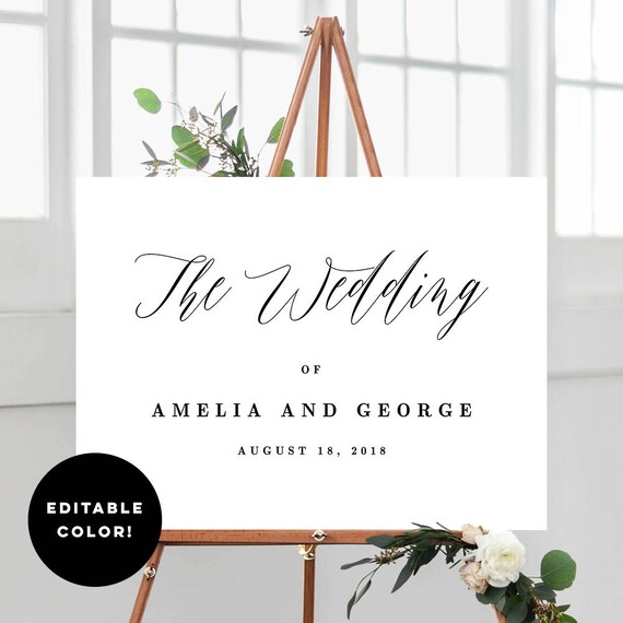2 sizes wedding welcome sign poster templates with editable etsy