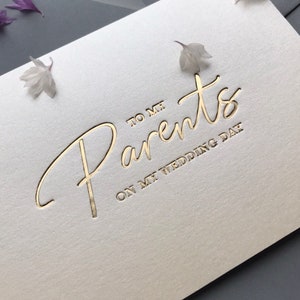 To my Parents on my wedding day