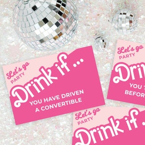 Gra Drink If Bachelorette Party, Bachelorette Weekend, Gra do picia, Zabawna gra Bachelorette, Gra Drink If, Lalka modowa, Różowa, Barb