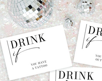 Drink If Bachelorette Party Game, Bachelorette Weekend, Drinking Game, Funny Bachelorette, Modern, Drink If Game, Minimal Aesthetic