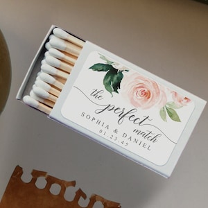 Matches, Personalized Matchbox Template, Matchbooks, Wedding Favors, Shower Favors, Party Favors, Favor Ideas, Matchboxes, Blushing Blooms