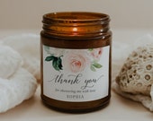 Bridal Shower Favor, Baby Shower Favor, Personalized Printable Label, Candle, Soap, Favors, Wedding Favors, Label Template, Blushing Blooms Il_170x135