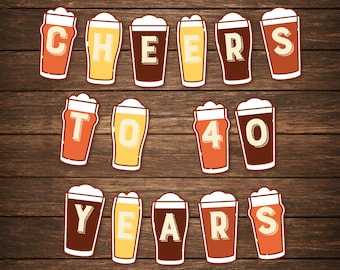 Download Cheers Beer Birthday Theme Printable Banner for Milestone ...