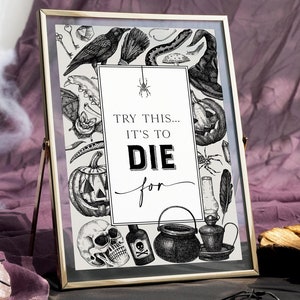Printable Halloween Party Sign, Try This, Halloween Decor, Halloween Party, Halloween Food Sign, Halloween Birthday Party, Vintage Halloween