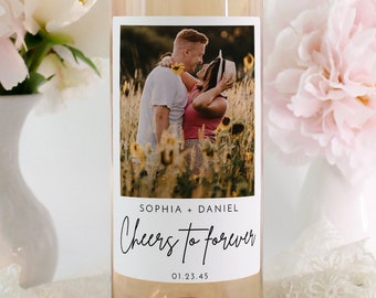 Editable Photo Wine Label Template, Wedding Favors, Custom Wine Label, Personalized Wine Label, Wine Gift, Wine Favor, Modern Minimalist