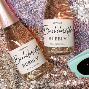 Bachelorette Party Mini Champagne Bottle Labels, Bachelorette Bubbly ...