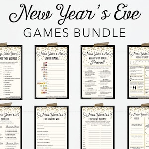 Best Selling New Years Eve Games Bundle, Printable New Years Party Games, New Year's Eve Decorations, New Years Eve Party, Bingo, Glitter