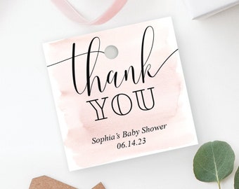 Thank You Favor Tag Template - Editable Thank You Tags - Printable - Drive-By - Favors - Baby Shower - Bridal Shower - Blush Bachelorette