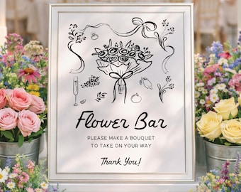 PRINTED & SHIPPED Bouquet Bar Sign | 8x10 | Flower Bar Sign | Build Your Own Bouquet | Fresh Off The Market | Bridal Shower | Favors
