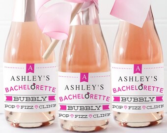 Bachelorette Party Mini Champagne Labels Printable Editable | Etsy