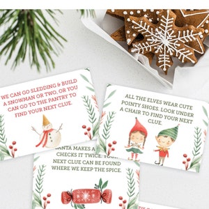 Indoor Christmas Treasure Hunt Game Cards Printable Christmas