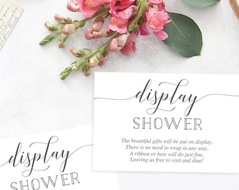 Display Shower Insert Card, Display Shower Card, Baby Shower, Bridal Shower, Display Shower Tags, Unwrapped Gifts, Insert